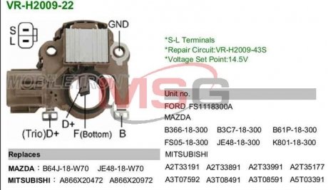 Регулятор напруги IM830 MOBILETRON VR-H2009-22