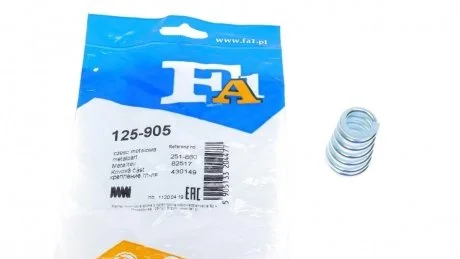 Пружина труби вихлопної Opel Astra/Vectra 91-05 Fischer Automotive One (FA1) 125-905