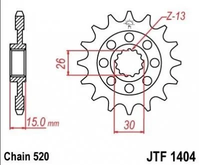 16зуб. BMW S1000RR JT MOTO 100-472-16