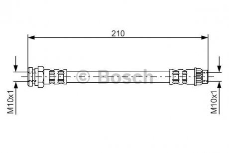 Шланг тормозной (задний) Citroen C2/C3/C4/Peugeot 1007/307/308 1.1-2.0D 00- (L=190mm) BOSCH 1 987 476 913 (фото 1)
