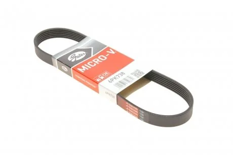 Ремінь генератора Skoda Octavia/Fabia/VW Caddy III/Golf III/V/VI 1.4/1.6 91- Gates 6PK738