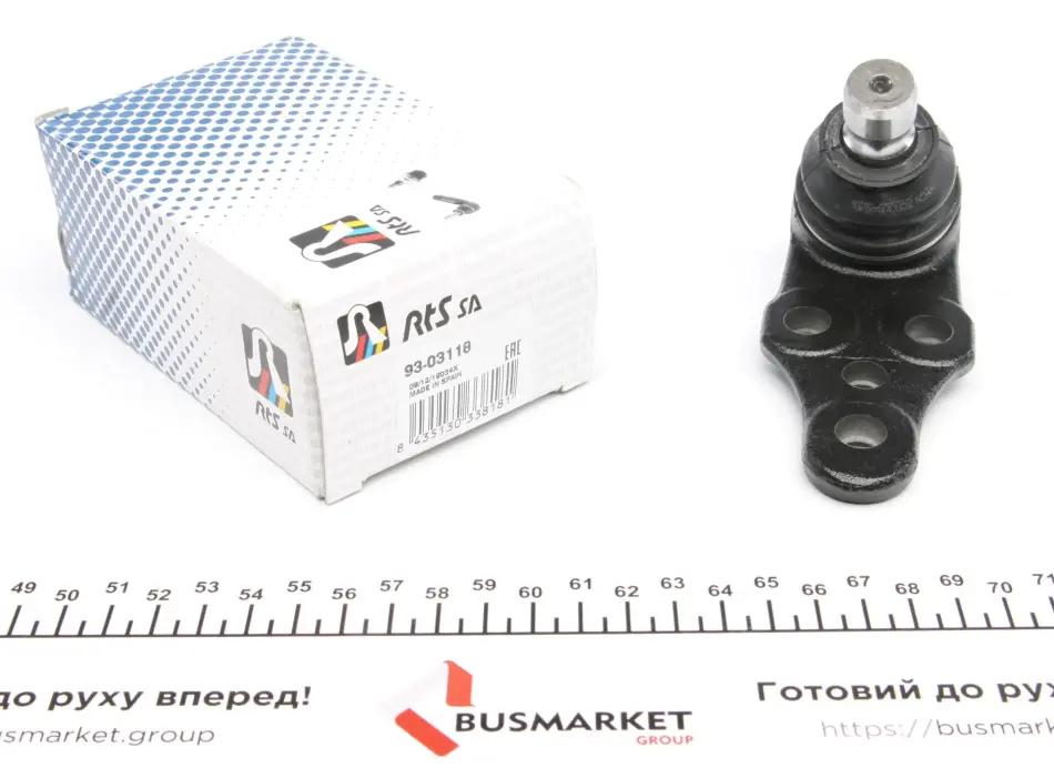 Опора шаровая (передняя/снизу) Chevrolet Lacetti/Daewoo Nubira 03- (d=18mm) RTS 93.03118 (фото 1)