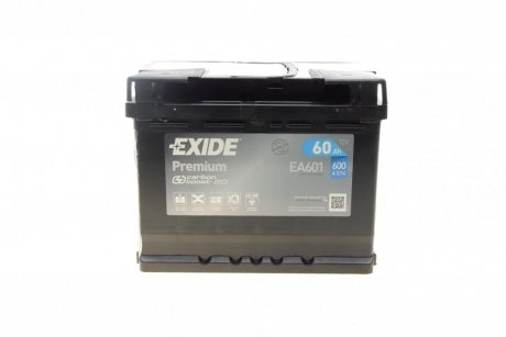 Аккумуляторная батарея 60Ah/600A (242x175x190/+L/B13) Premium EXIDE EA601 (фото 1)