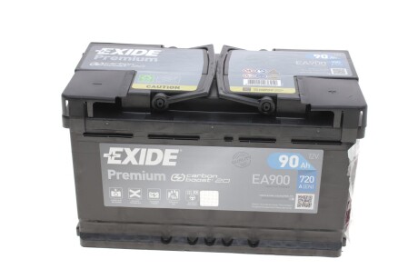 Акумуляторна батарея 90Ah/720A (315x175x190/+R/B01) Premium EXIDE EA900