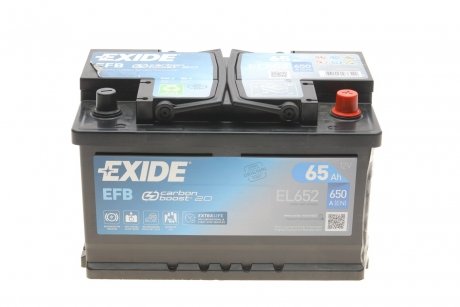 Акумуляторна батарея 65Ah/650A (278x175x175/+R/B13) (Start-Stop EFB) EXIDE EL652 (фото 1)