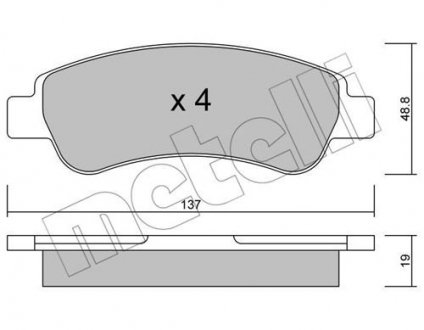 Колодки гальмівні (задні) Citroen Jumper/Fiat Ducato/Peugeot Boxer 06- Metelli 22-0710-0