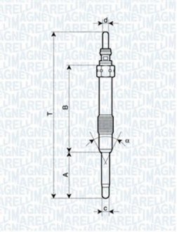 Свеча накала MAGNETI MARELLI 062900053304