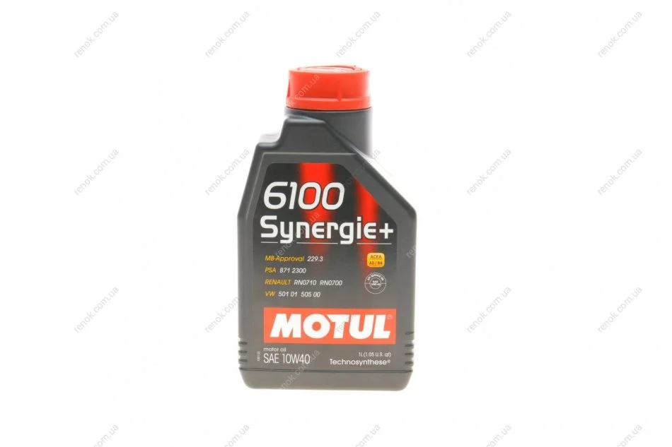 Олива 10W40 Synergie+ 6100 (1л) (VW 502.00/505.00/MB 229.3/RN 0710-0700/PSA B71 2300) (102781) MOTUL 839411 (фото 1)