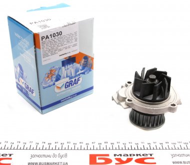 Помпа воды Fiat Doblo/Panda/Punto 1.4 05-/Opel Combo 1.4 12- (23z) (B/B) (9 лоп.) (пласт.импеллер) GRAF PA1030