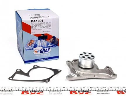 Помпа води Renault Kangoo/Clio/Duster/Laguna/Megane/Nissan Qashqai/Juke/MB 1.5dCi 09- (Ext.)(12лоп) GRAF PA1091