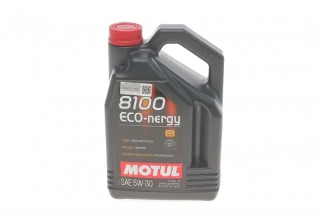 Олива 5W30 ECO-nergy 8100 (4L) (WSS M2C 913D/RN0700/STJLR.03.5003) (104257) MOTUL 812307
