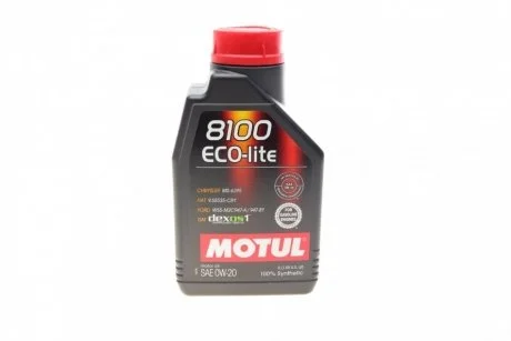 Олива 0W20 ECO-lite SAE 8100 (1л) GM dexos1 GEN3 (104981)/(101525/108534) MOTUL 841111