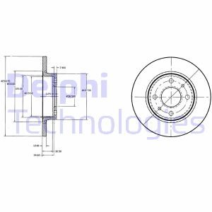 Тормозной диск передний Lada 2108-09 Delphi BG2466