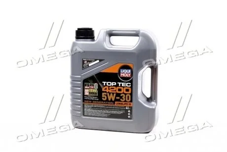 Моторна олива SAE 5W-30 TOP TEC 4200 (ACEA A3-04/B4-04/C3-04, ACEA A5/B5/C2, API SM/CF) 4л LIQUI MOLY 3715