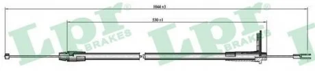 Трос ручного гальма LPR C0415B