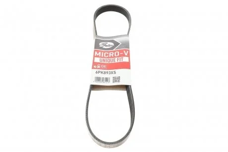 Ремінь генератора Citroen C4/C5 14-/Renault Kangoo/Clio 1.9D 97- Gates 6PK893XS