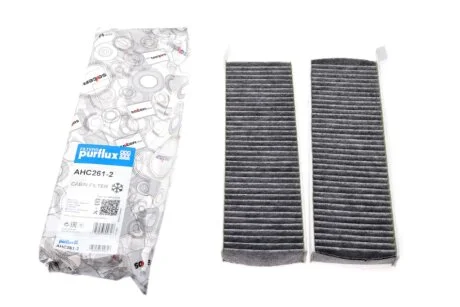 Фільтр салону Citroen Berlingo/Peugeot Partner 08- (к-кт 2шт.) (вугільний) Purflux AHC261-2