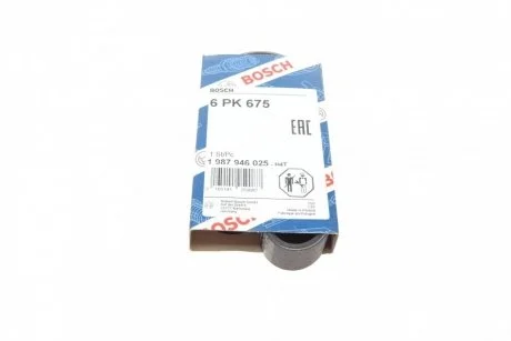 Ремінь генератора Nissan Micra 1.0-1.4i 16V 92-03 (6PK675) BOSCH 1987946025