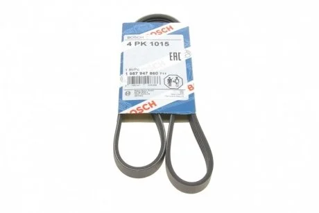 Ремінь генератора Renault Mascott 99-05/Iveco Daily 99-06/Mazda 323 89-96/MX-3 93-98 (4PK1015) BOSCH 1987947860