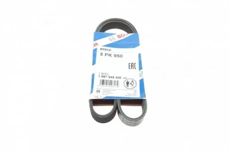 Ремінь генератора Audi A6 5.0 08-10/BMW 3 (E46) 1.6/1.8i 98-02/Suzuki Jimny 1.5 18- (5PK950) BOSCH 1987948400