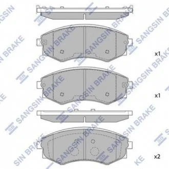 Комплект гальмівних колодок з 4 шт. дисків SANGSIN Hi-Q (SANGSIN) SP1144