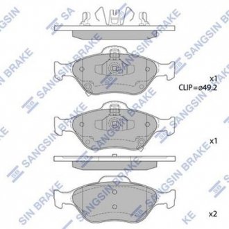 Тормозные колодки дисковые передние HQ Hi-Q (SANGSIN) SP1631
