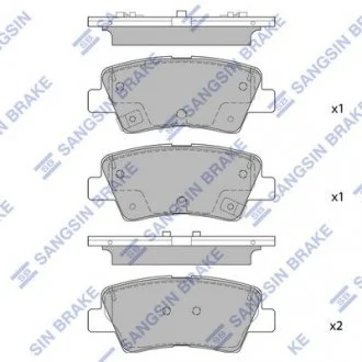 Комплект гальмівних колодок з 4 шт. дисків SANGSIN Hi-Q (SANGSIN) SP1851