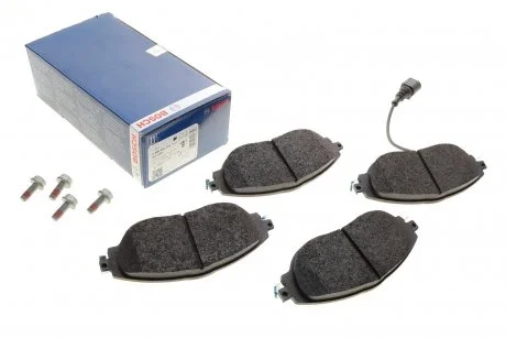 Колодки гальмівні (передні) Audi Q3 18-/A3/Skoda Octavia/VW Passat B6-B8/Golf/Tiguan 12- (+датчик) BOSCH 0986494704