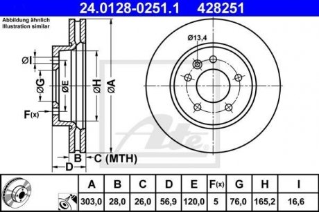 Тормозной диск ATE 24.0128-0251.1