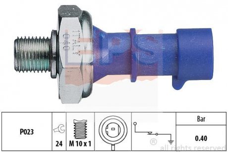 !0.4bar! Датчик тиску масла (чорний) Opel Agila, Astra H, Corsa D, Insignia, Meriva, Tigra, Zafira 1.0-1.8 09.00- EPS 1.800.183 (фото 1)