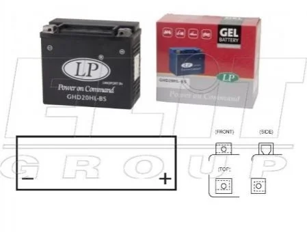 12V,19Ah,д. 176, ш. 87, в. 153,вес 6,1 кг - гелевый, разработан для Harley Davidson LP BATTERY MG GHD20HL-BS (фото 1)