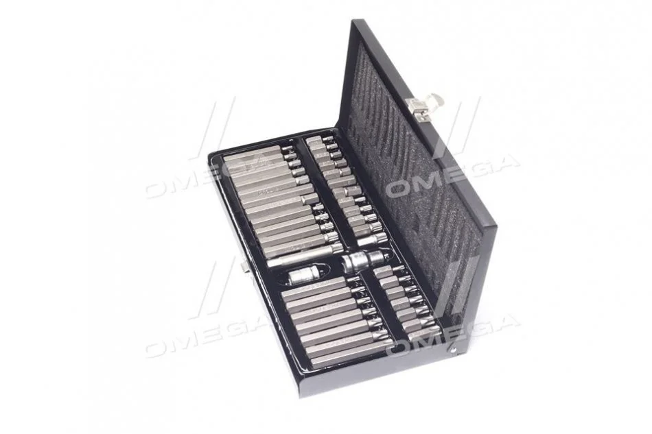 Набір насадок викруткових : адаптери 1/2",3/8", HEX SPLINE TORX CrV [мет. Кейс] 40 шт. [10] YATO YT-0400 (фото 1)