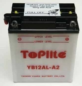 12V,12Ah,д. 135, ш. 81, в.161, объем 0,8, вес 4,1 кг,без электролита TOPLITE YB12AL-A2 (фото 1)