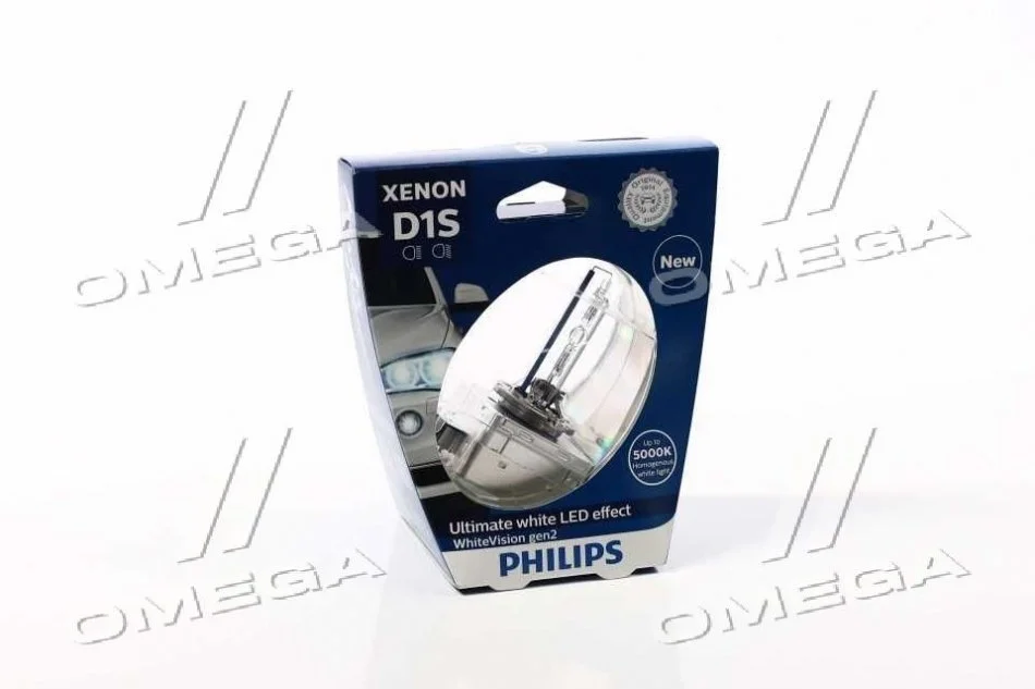Лампа ксеноновая D1S 85V 35W P32d-3 WhiteVision gen2 5000K (пр-во Philips) PHILIPS 85415WHV2S1 (фото 1)
