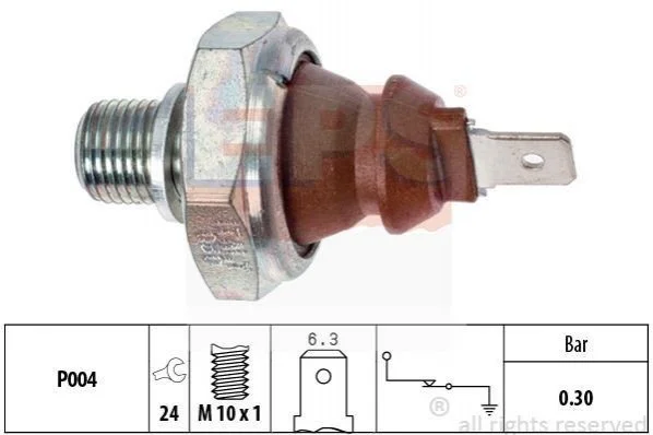 Датчик тиску масла 0.3 bar.(коричневий) Audi 80/100/VW Jetta 87- EPS 1.800.008 (фото 1)