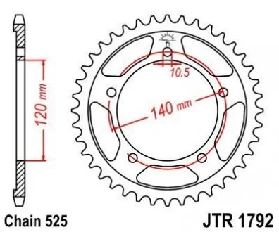 Звезда 43зуб. GSXR600`06/750`04-05/Bonnev. JT MOTO 113-552-43