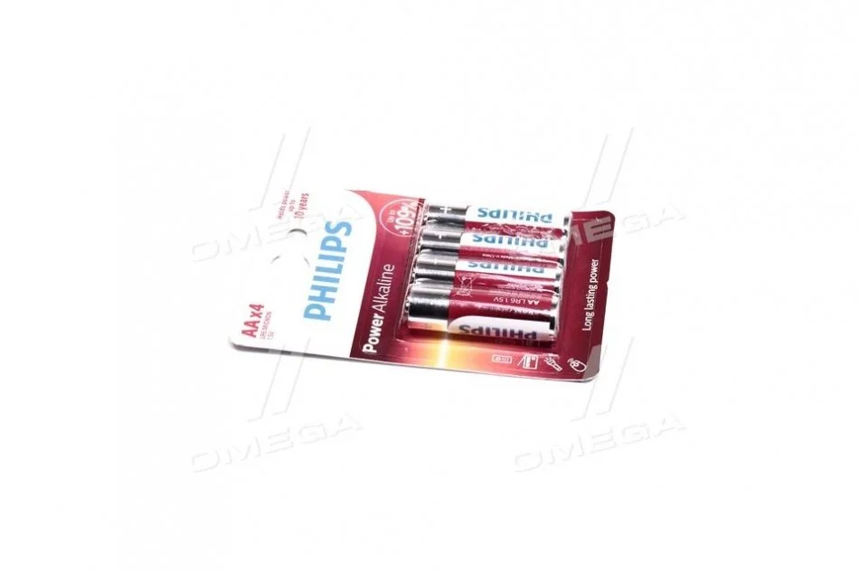 Батарейка LR6/ AA Power Alkaline B4 (4 шт) PHILIPS LR6P4B/10 (фото 1)