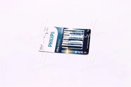 Батарейка Ultra Alkaline AA, 1,5V PHILIPS LR6E4B/10