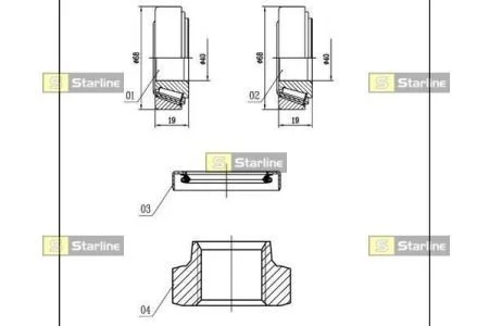 Подшипник ступицы колеса, к-кт. STARLINE LO 01324