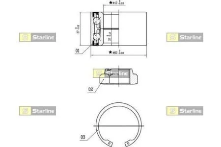 Підшипник колісний STARLINE LO 00962