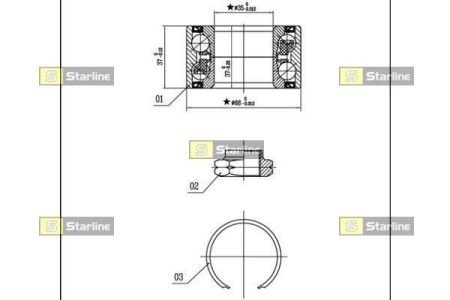 Подшипник ступицы колеса, к-кт. STARLINE LO 01410