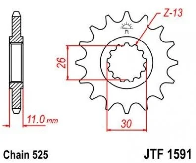 Передняя звезда 15зуб. TDM900 JT MOTO 102-567-15