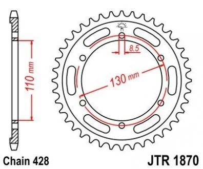 Звезда 44зуб. YBR250`07- JT MOTO 112-374-44