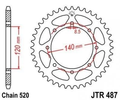 Звезда 44зуб. KLE500`91- JT MOTO 114-482-44