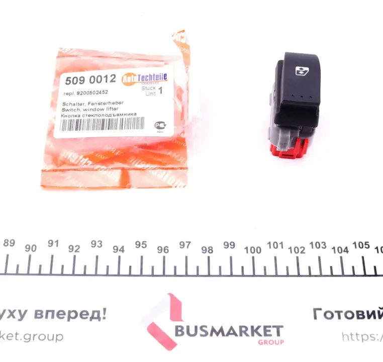 Кнопка стеклоподъемника (L/R) Renault Master 98-10 (8200502452) AUTOTECHTEILE 509 0012 (фото 1)