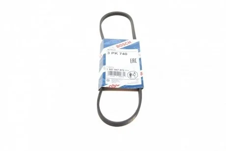 Ремінь генератора Renault Clio/Kangoo 1.2 98- (3PK740) BOSCH 1987947572