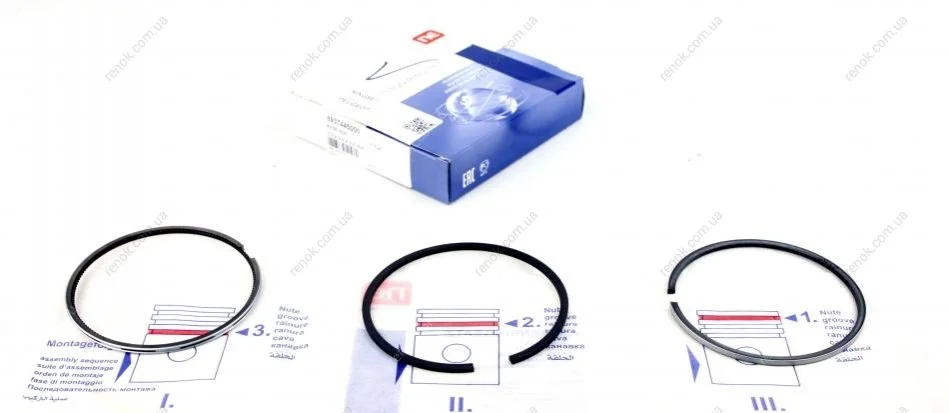 Кольца поршневые Citroen Jumper/Fiat Scudo/Ducato 1.9TD (83.50mm/+0.5) (3-2-3) = 8937445000 NPR 120 037 0044 21 (фото 1)