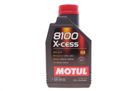 Масло 5W30 X-cess 8100 (1л) (VW 502 00/505 00/MB 229.5/226.5/RN0710-0700/LL-01) (108944) MOTUL 368101