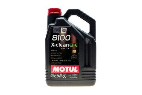 Масло 5W30 X-clean EFE 8100 (5L) (107206) (LL-04/9.55535-S1/S3/229.52/GM DEXOS2/LL-A-025/LL-B-025) MOTUL 814051