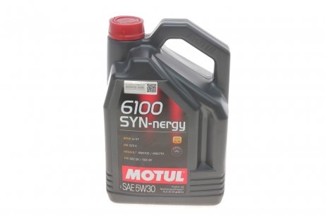 Масло 5W30 Syn-nergy 6100 (5L) (MB 229.5/Renault RN0710/RN0700/VW 502 00/505 00) (107972) MOTUL 838351